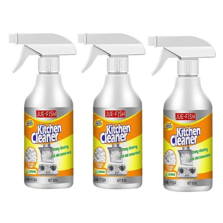 Set 3 bucati de degresant spuma pentru bucatarie, Jue-Fish