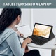 Tastatura Bluetooth pentru tableta cu husa din PU, suport pentru stilou, neagra, compatibila cu Samsung Galaxy Tab S7 FE/S7+/S8+