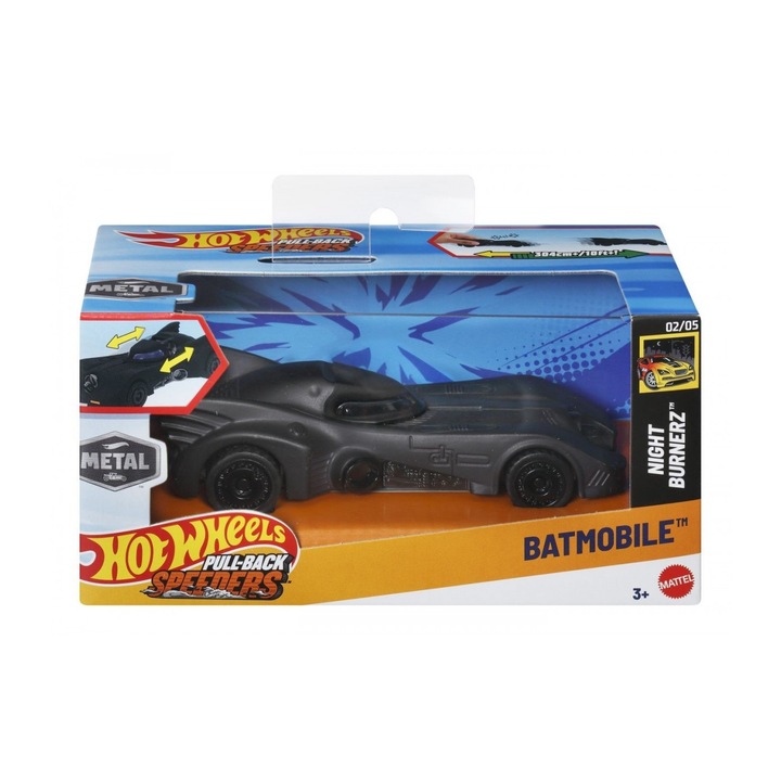 Количка Hot Wheels Pull Back - Batmobile, 1:43