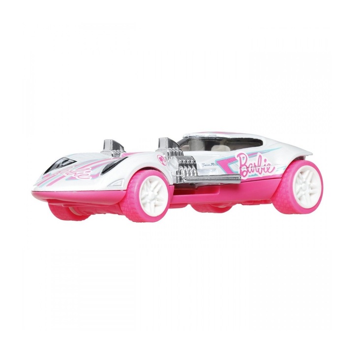 Masinuta Hot Wheels Pull Back - Barbie Twin Mill, 1:43