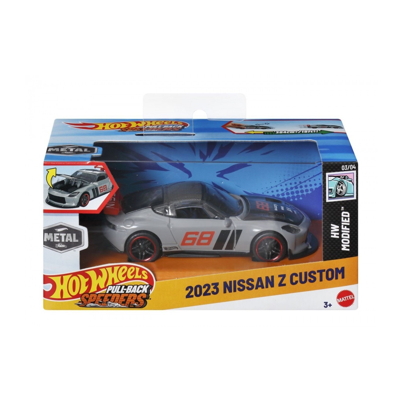 Masinuta Hot Wheels Pull Back - 2023 Nissan Z Custom, 1:43 - eMAG.ro