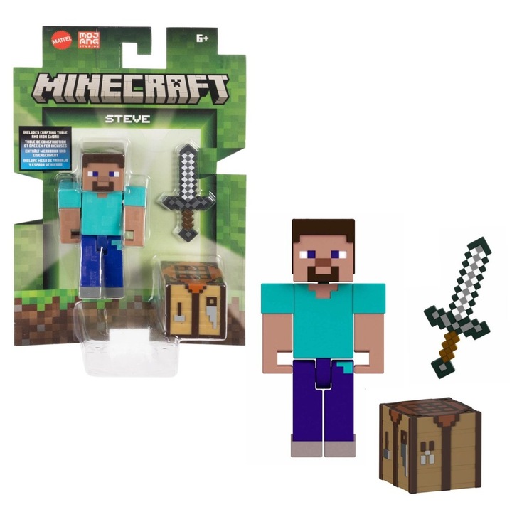 Minecraft Craft A Block figura - Steve, 8 cm
