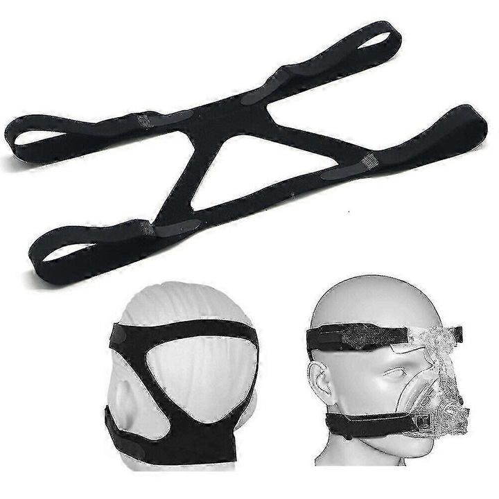 Set 2 benzi elastice pentru masca CPAP, negru