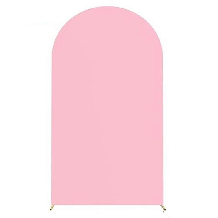 U-образна рамка за фон за сватба, 80x180см, еластичен материал, розов