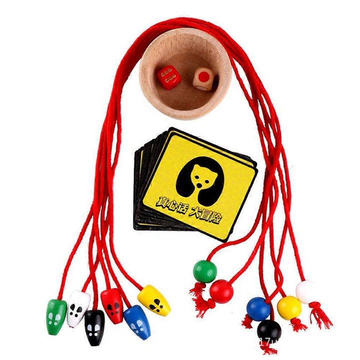 Társasjáték készlet, 4 darabos, gyerek kirakó, egyedi design, élénk színek, 7,5x4,5x3cm