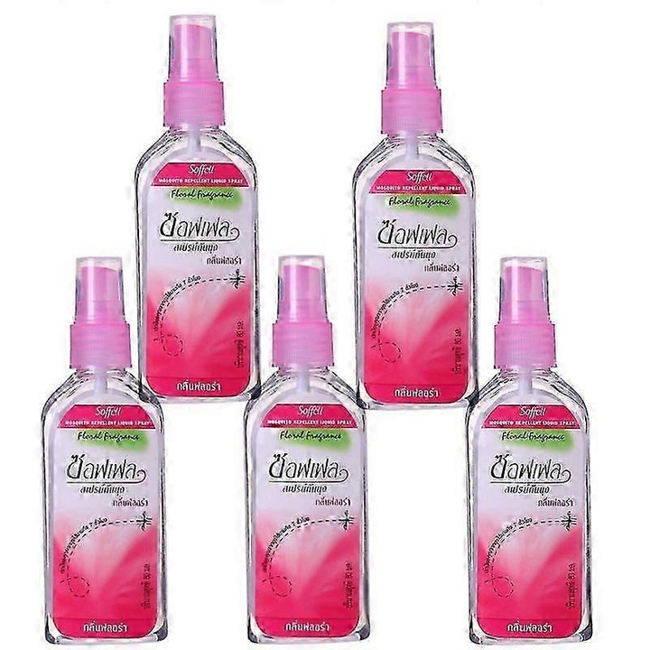 Spray repelent natural impotriva tantarilor, 80ml, set de 5 bucati, extracte din plante, fara DEET