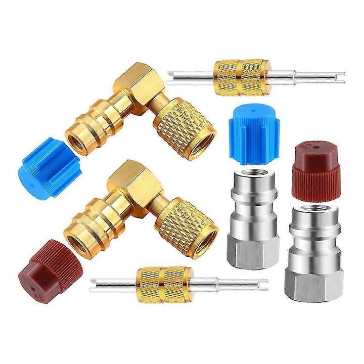 Kit de adaptori de conversie R12 la R134A, 90 grade, 1/4inch x 7/16inch-20