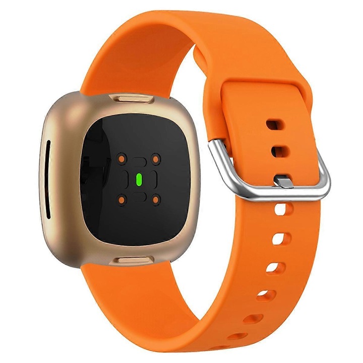 Curea de ceas pentru Fitbit Versa 4/Sense 2, silicon, portocalie, 85x115mm, set