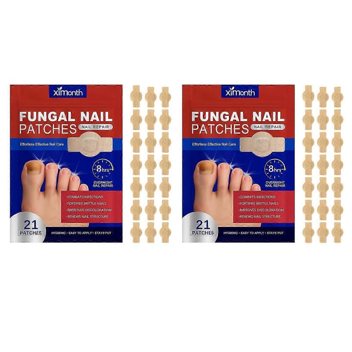 Set plasturi pentru tratamentul ciupercii unghiei, 21 bucati, usor de utilizat, reparare unghii, multicolor