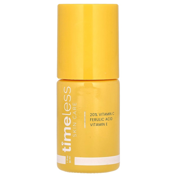 Serum Timeless Skin Care cu 20% vitamina C, 30 ml, cu vitamina E si acid ferulic