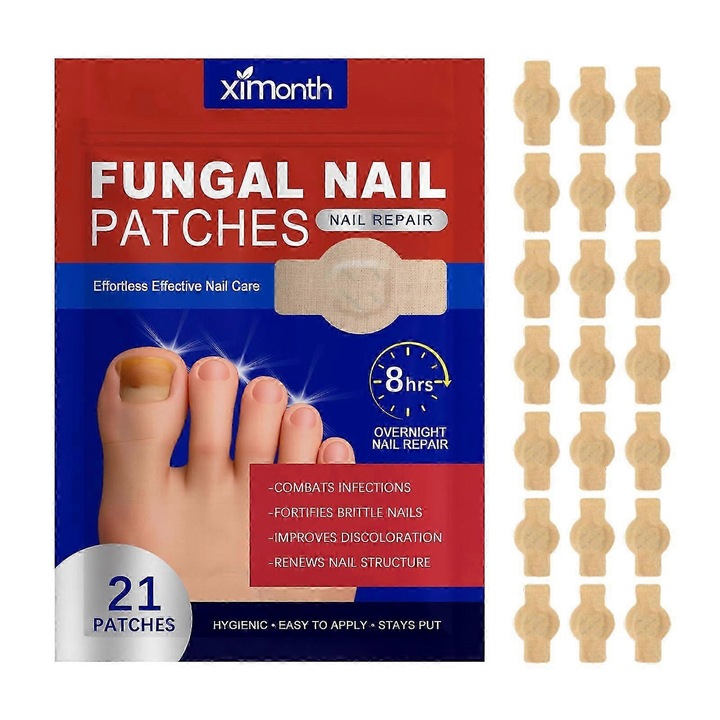 Set plasturi pentru tratamentul ciupercii unghiei, 21 bucati, usor de utilizat, reparare unghii