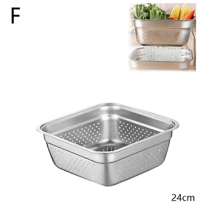 Bazin de scurgere din inox, set 1 buc, dimensiuni 24x24cm