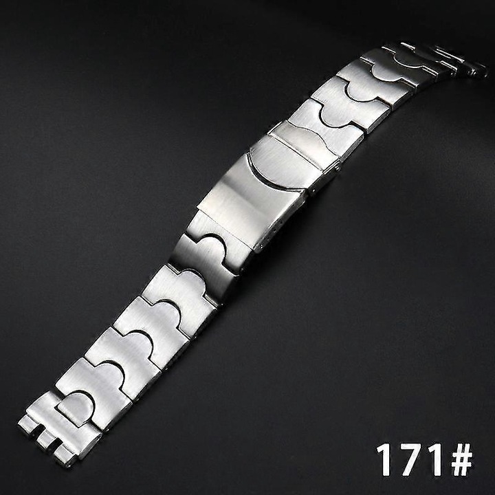 Curea din otel pentru ceasuri Swatch YCS YAS YGS IRONY, 19mm, argintiu