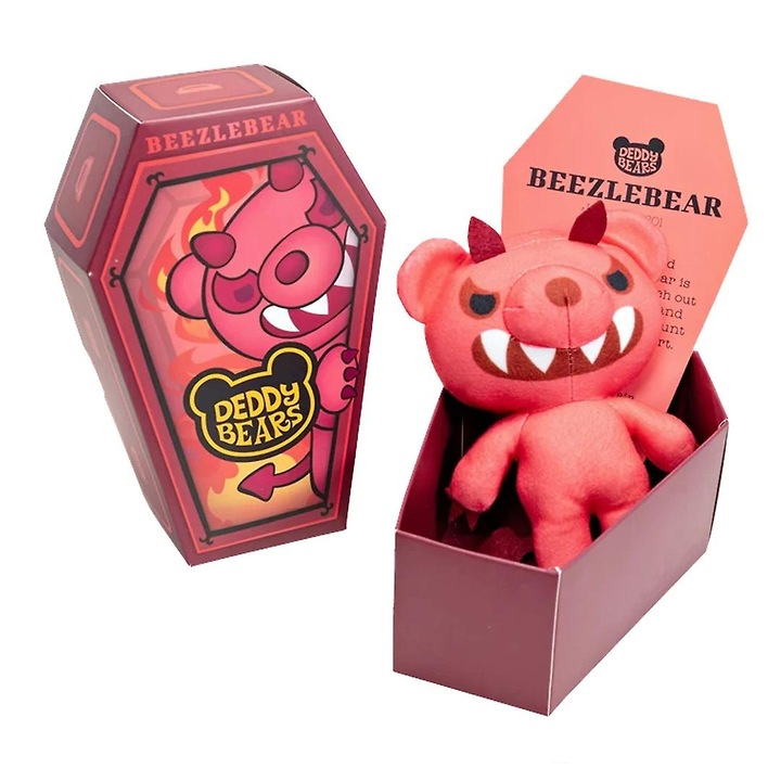 Set de 8 jucării de pluș Deddy Bears, multicolor, 12.5cm, în sicriu