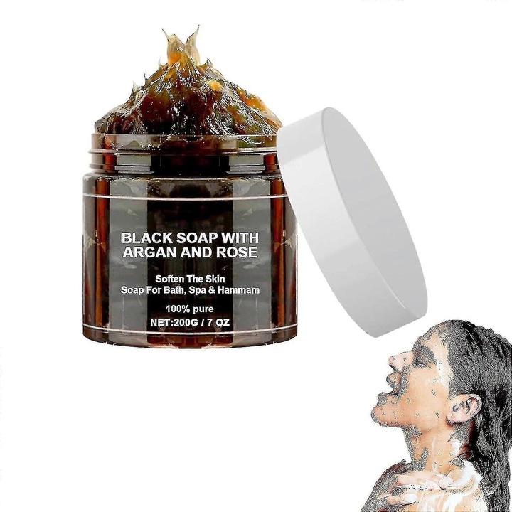 Сапун Beldi, с арган и роза, ексфолиращ сапун от Мароко, с арган и Beldi, ексфолиращ Beldi - J