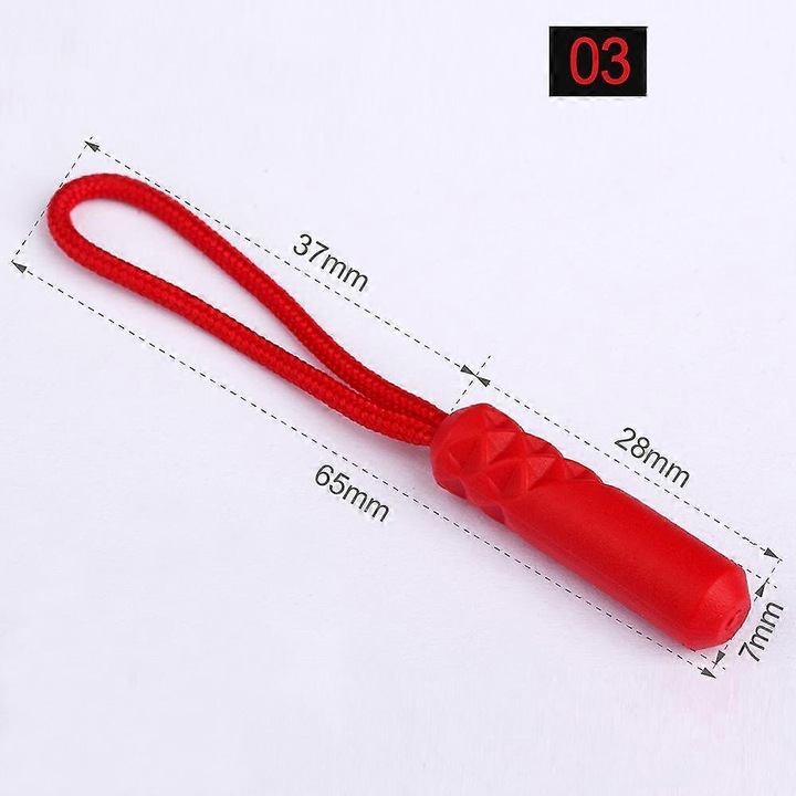 10 darab cipzárhúzó készlet, műanyag, piros, 1,3 g/darab