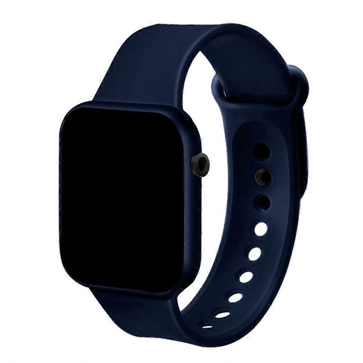 Ceas digital LED pentru copii, waterproof, albastru, cu curea ajustabila