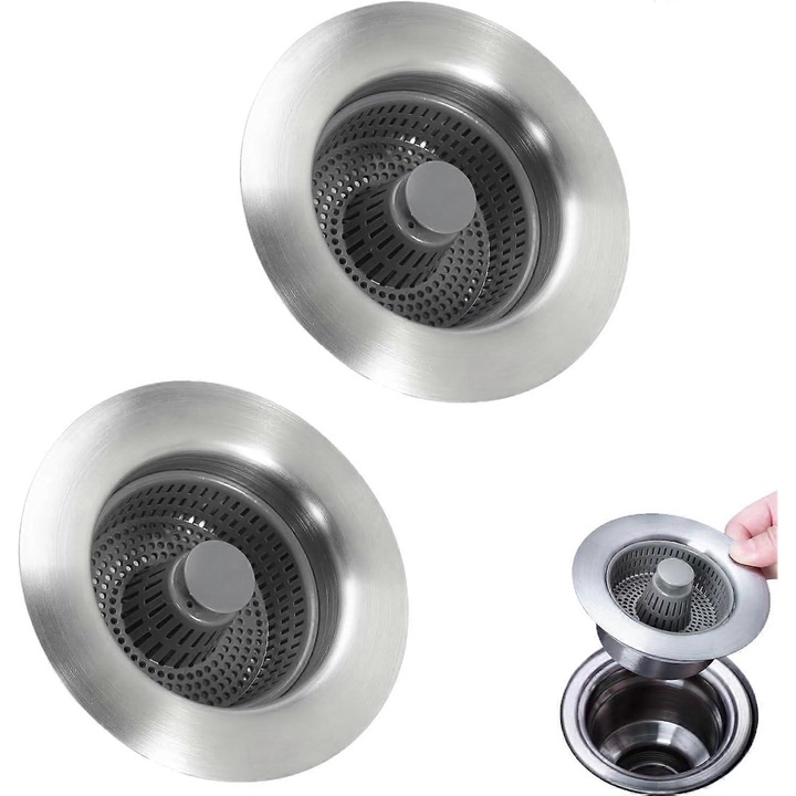 Accesorii chiuvete, 3-in-1, inox, 4.25"x2.76"x2.17", pentru chiuveta de 3-1/2"
