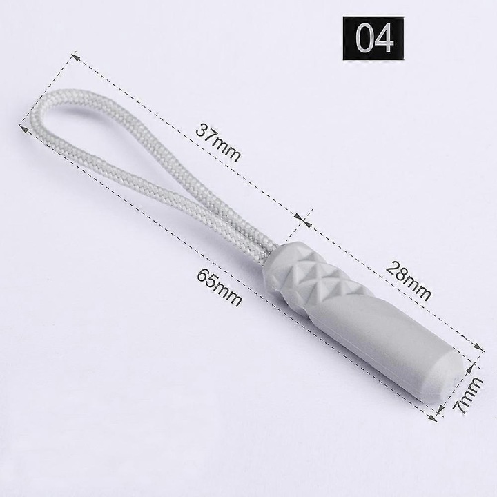 10 darab cipzárhúzó készlet, műanyag, szürke, hátizsákokhoz, bőröndökhöz, sátrakhoz