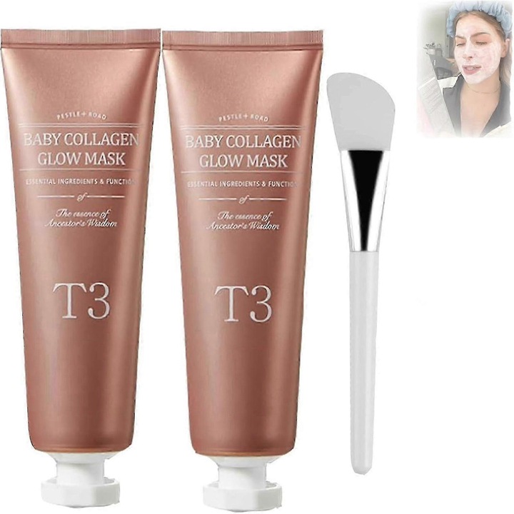 Masca de fata peel-off, T3, set 2 bucati, colagen, 70g
