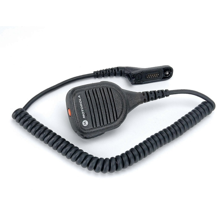 Дистанционен микрофон с високоговорител за двупосочни радиостанции, Pmmn4025a, черен, бутон за спешни случаи, аудио жак