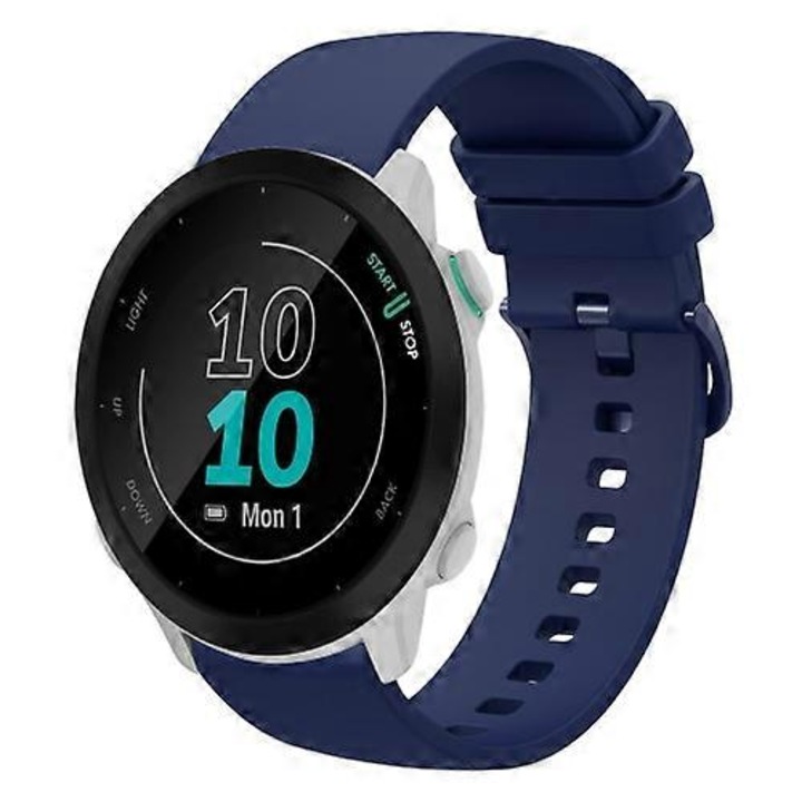 Bratara pentru ceas Smartwatch, 20mm, silicon, impermeabil, albastru inchis