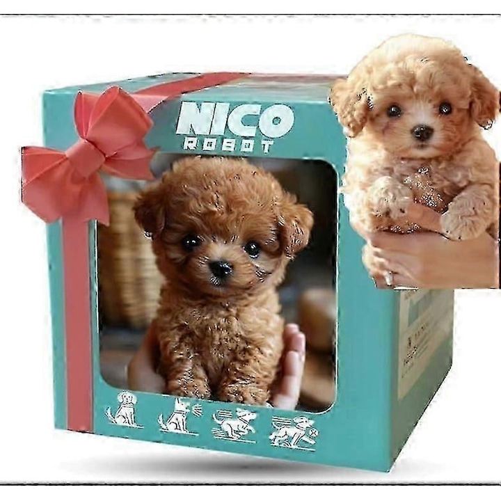 Játék robot, Nico, interaktív robotkutya, valósághű mozgások, 30x20x15cm