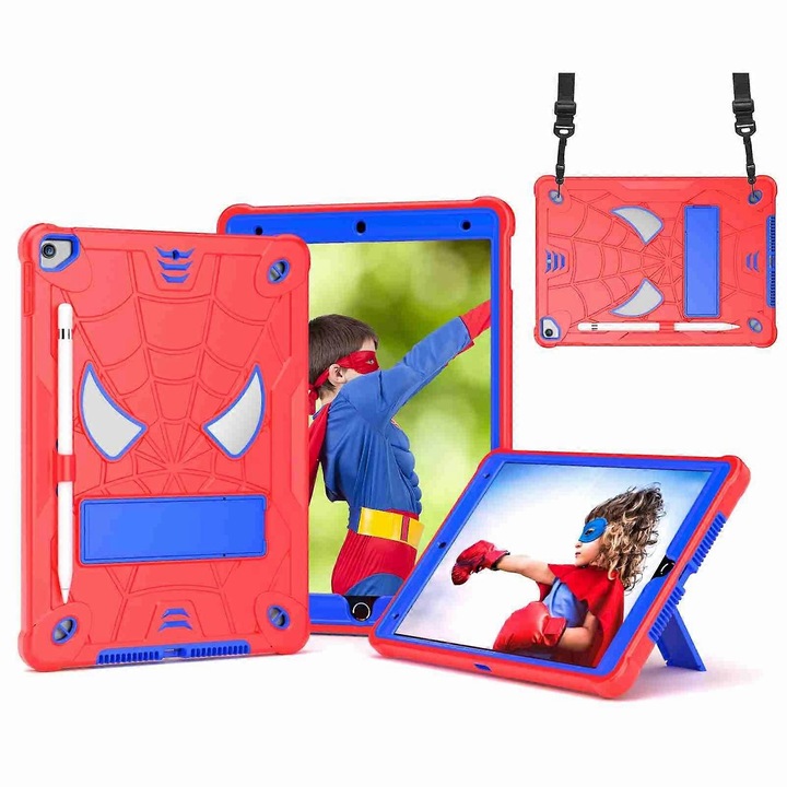 Husa tableta din silicon hibrid cu curea, protectie completa, design modern