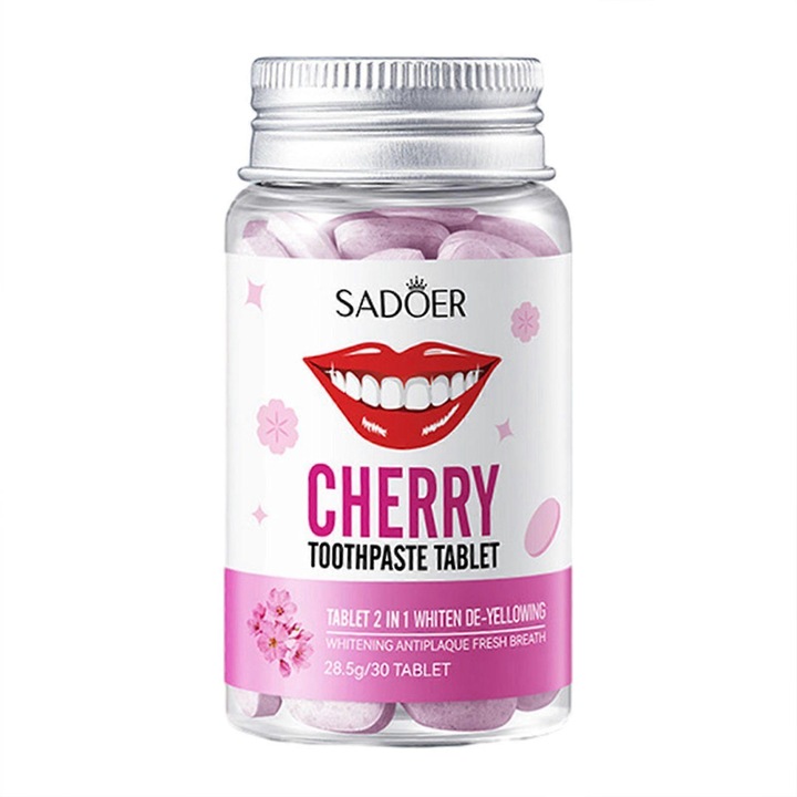 Fogkrém, 30 kapszula, szőlő, őszibarack, menta ízű, könnyen hordozható