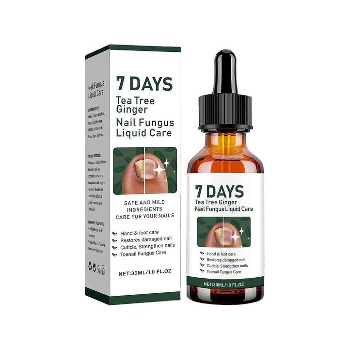 Tratament pentru unghii si cuticule cu ulei de ghimbir si arbore de ceai, vegan, 15ml