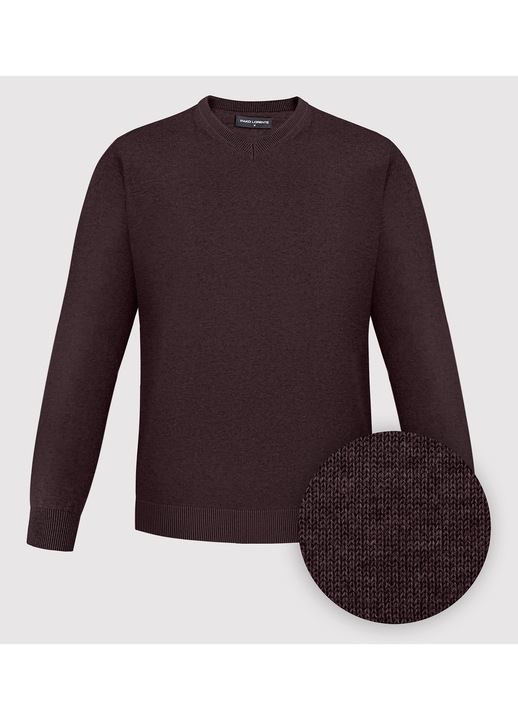 Pako Lorente ferfi pulover, 100% pamut, egyszeru V-nyaku szabas, letisztult fazon, idealis oszre, vilagoskek, Barna