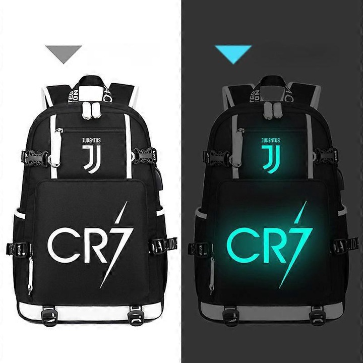 Iskolai hátizsák focis modell Cristiano Ronaldo, fekete