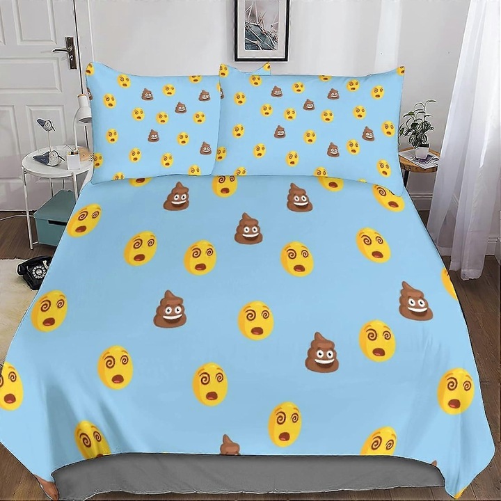 Set lenjerie de pat 3 piese, microfibra ultra moale, cu fermoar, 1 cuvertura single 135x200cm, 1 cuvertura dubla 200x200cm, 1 cuvertura king 220x240cm, multicolor