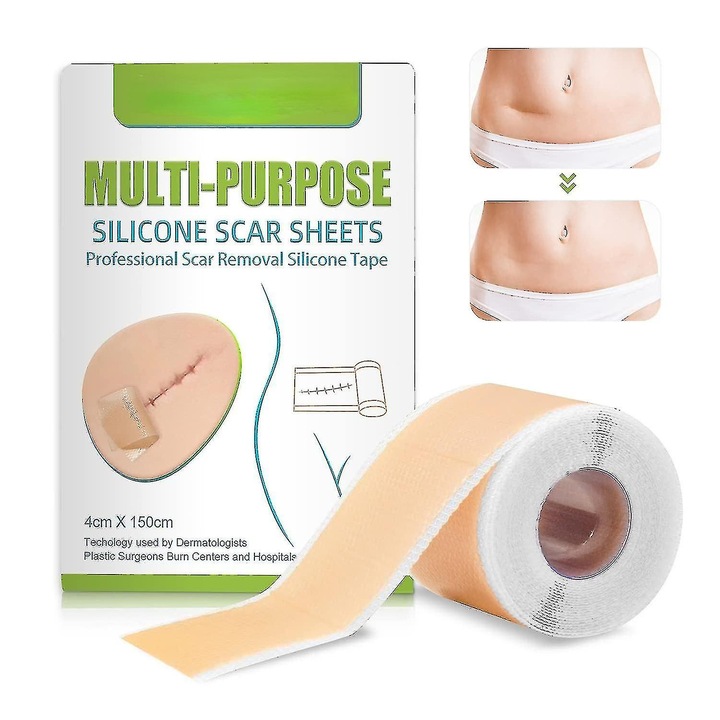Plasturi pentru cicatrici, film din silicon, reutilizabil, 10x15cm