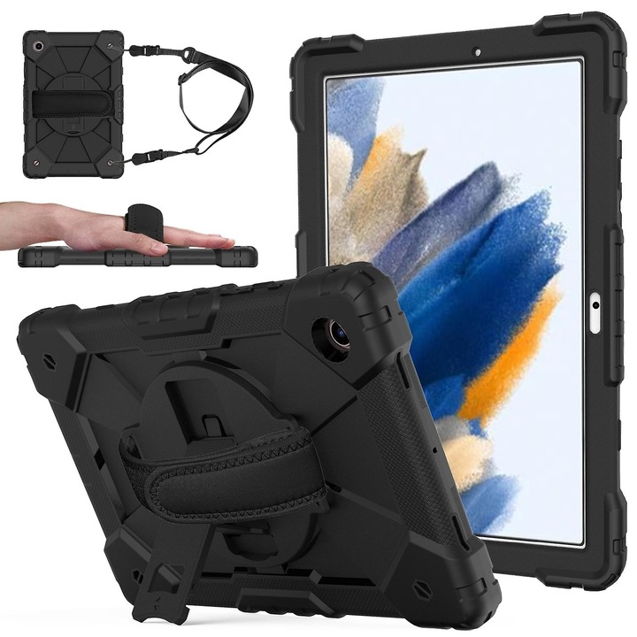 Калъф за таблет за Samsung Galaxy Tab A8 10.5 2021, силиконов, многоцветен, със стойка и презрамка