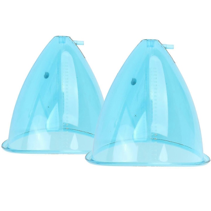 Set 2 cupe de terapie cu ventuze pentru masaj, ridicarea feselor, policarbonat, 190ml, albastru