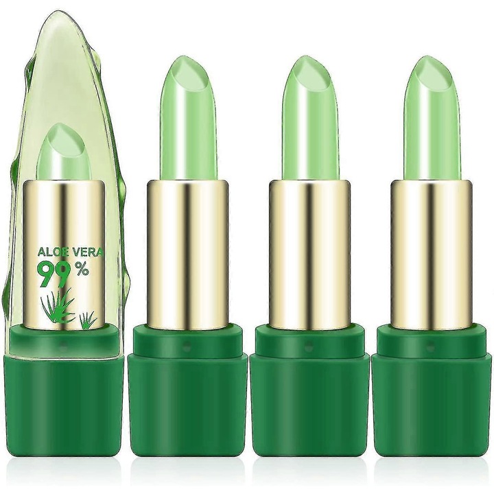 Set de machiaj 3pcs, ruj Aloe Vera, schimbare de temperatura, hidratare