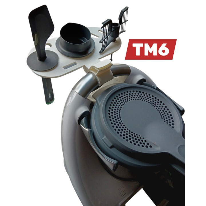 Organizer pentru Thermomix, suport capac și accesorii, alb, set complet