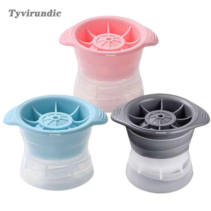 Set 3 Forme Rotunde pentru Bile de Gheata - Silicon, Multicolore, 7.5×8×11cm, Reutilizabil, Usor de Demontat