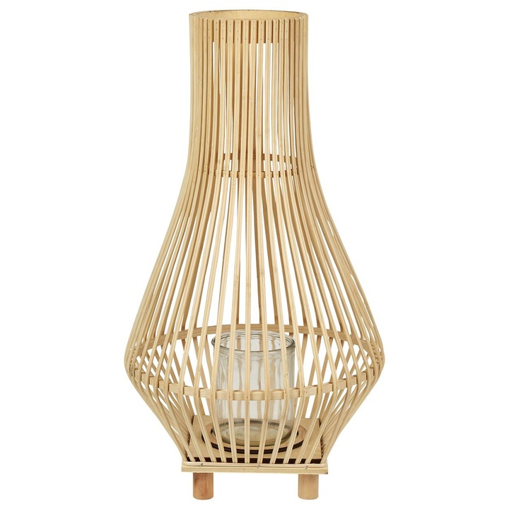 Felinar Leyte Lemn 58 cm Maro deschis