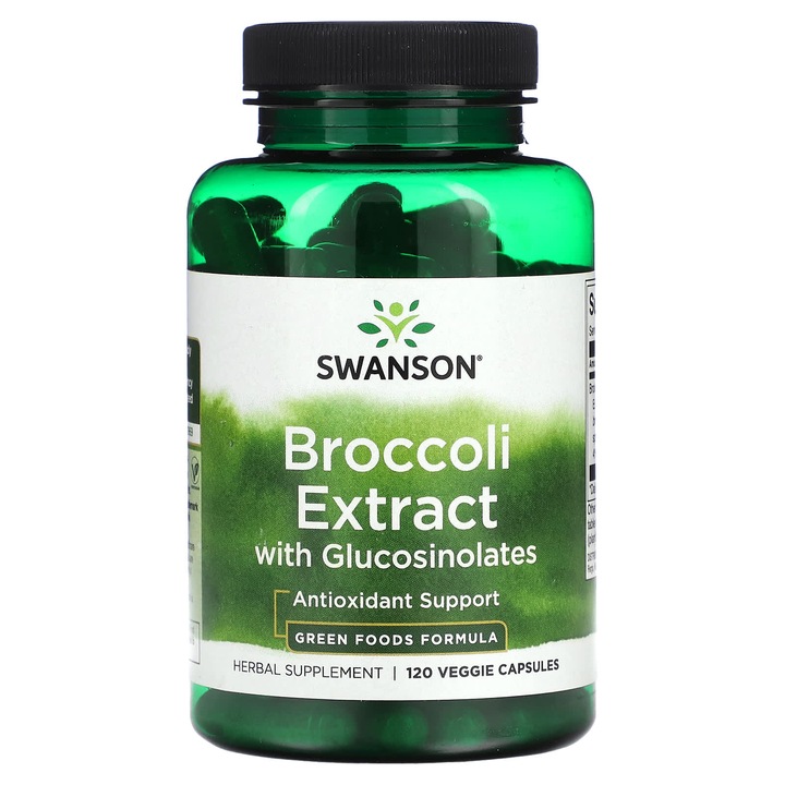 Supliment alimentar Swanson, Extract de brocoli cu glucozinolati, 600 mg, 120 capsule vegetale
