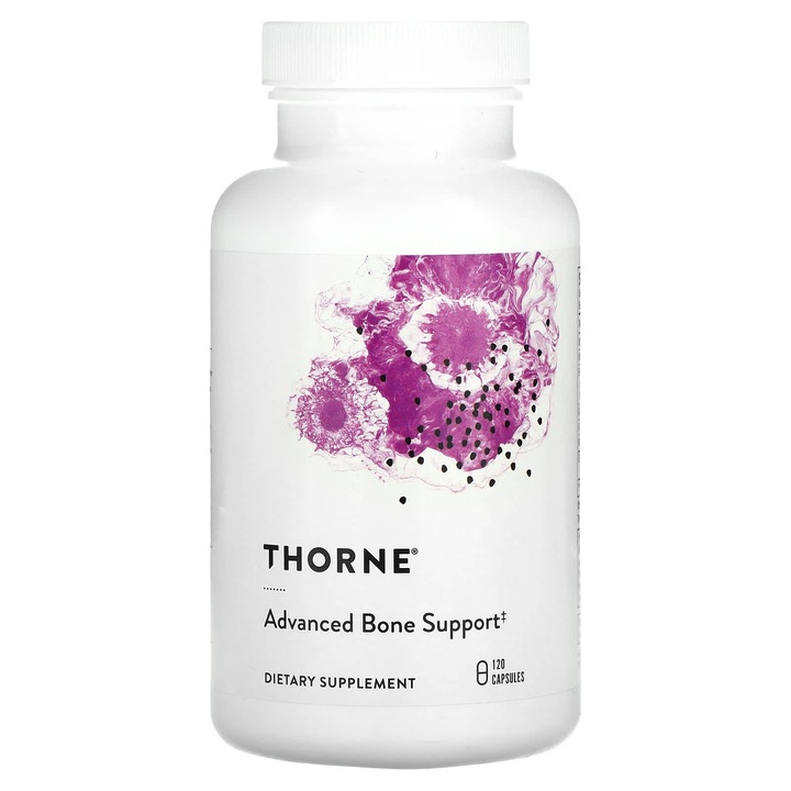 Supliment alimentar Thorne, Advanced Bone Support, 120 capsule, fara gluten, pentru sanatatea oaselor
