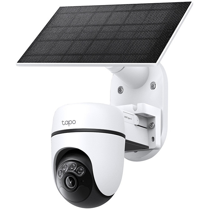 Kit camera de supraveghere Wireless cu panou solar Tapo C610 KIT u Pan/Tilt 360 grade, 3MP, 2K, Starlight Color Night Vision, Smart Detection AI, Two-Way Audio, acumulator 6700mAh,
