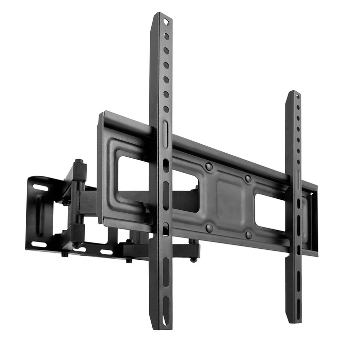 idealSTORE Csuklós és állítható TV-konzol két karral, 25–70 hüvelykes LED/LCD tévékhez, 8–40 cm távolság, 160°-os forgatás, –5°/+15°-os döntés, VESA-kompatibilis 75×75-től 400×400 mm-ig, 50 kg-os teherbírás, tartós acélszerkezet