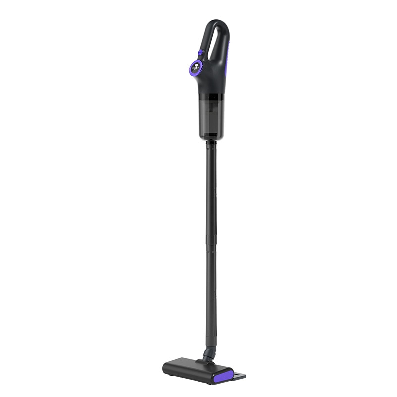 Aspirator fara fir, 120W, putere de aspirare 15Kpa, afisaj digital LED, utilizare umeda si uscata, recipient de praf de 650ml, 6000mAh, incarcare USB, 22x16.3x111cm, negru