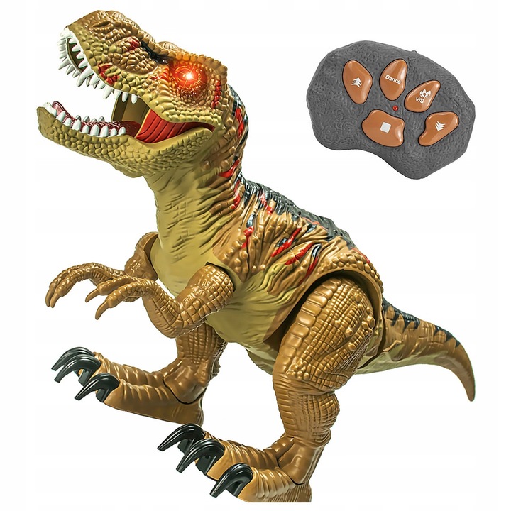Interaktív távirányítós dinoszaurusz gyerekeknek, távirányítós, ordít és sétál