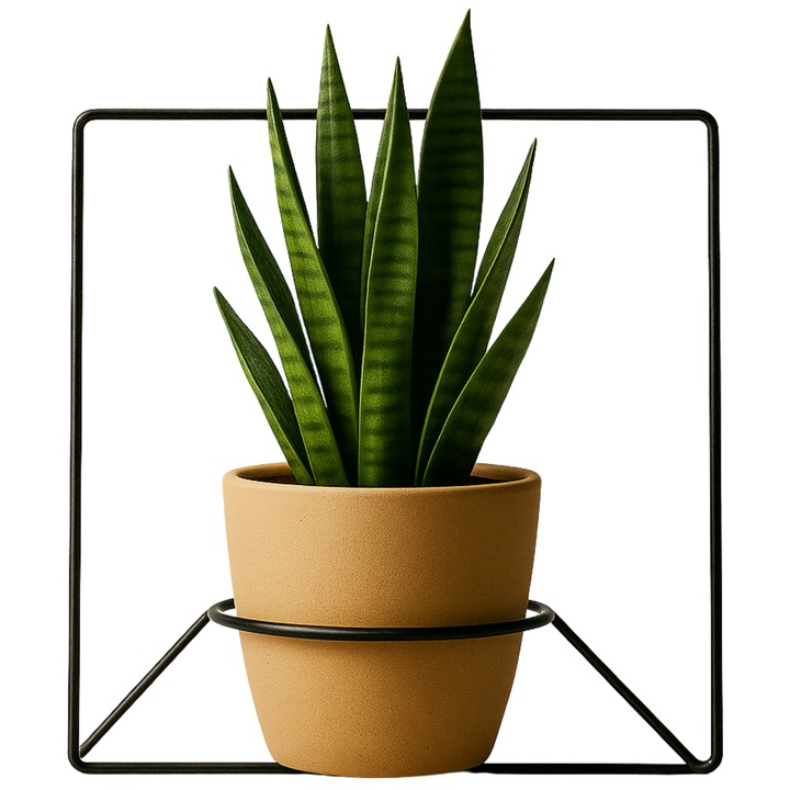 Raft pentru plante, FRAMADO, Suport suspendat pentru flori, 34x23x34cm, Negru, PIAZZA