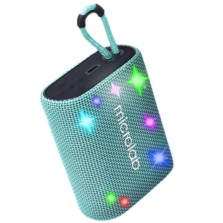 Boxa portabila Microlab BP21, Design Pocket, Twinkle Star1, Waterproof, Bluetooth, TWS, Verde