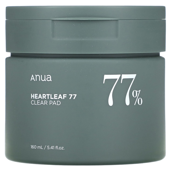 Dischete demachiante Anua, 160 ml, 77% extract de frunze de lamaita, pentru ten sensibil