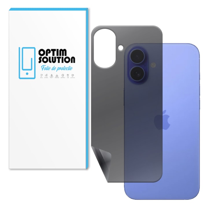 Hidrogél PRIVACY regenerálható hátlapfólia Apple iPhone 17 készülékhez, OPTIM SOLUTION, kémprogram-elhárító, dupla védelem, rugalmas hidrokristály, matt textúra, fokozott intimitás, fekete